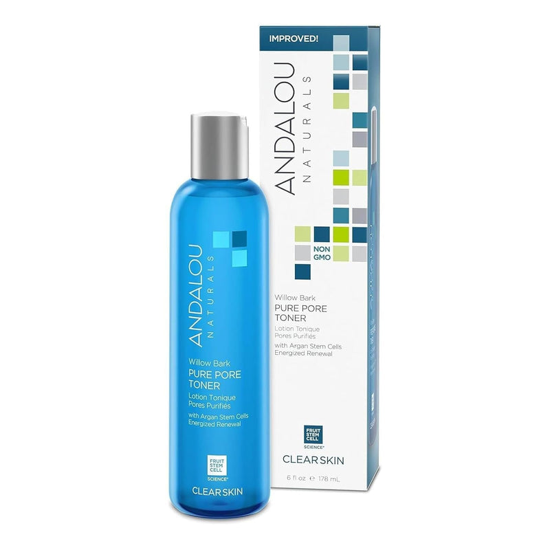 Andalou Naturals Toner Ounces, Willow Bark Pure Pore, 6 Fl Oz (Pack of 2) 6 Fl Oz (Pack of 2)