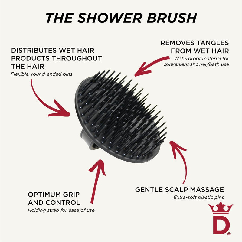 [Australia] - Denman Detangle Hair Brush for Curly Hair & Scalp Massager D6 - Hair Straightening Brush Black 
