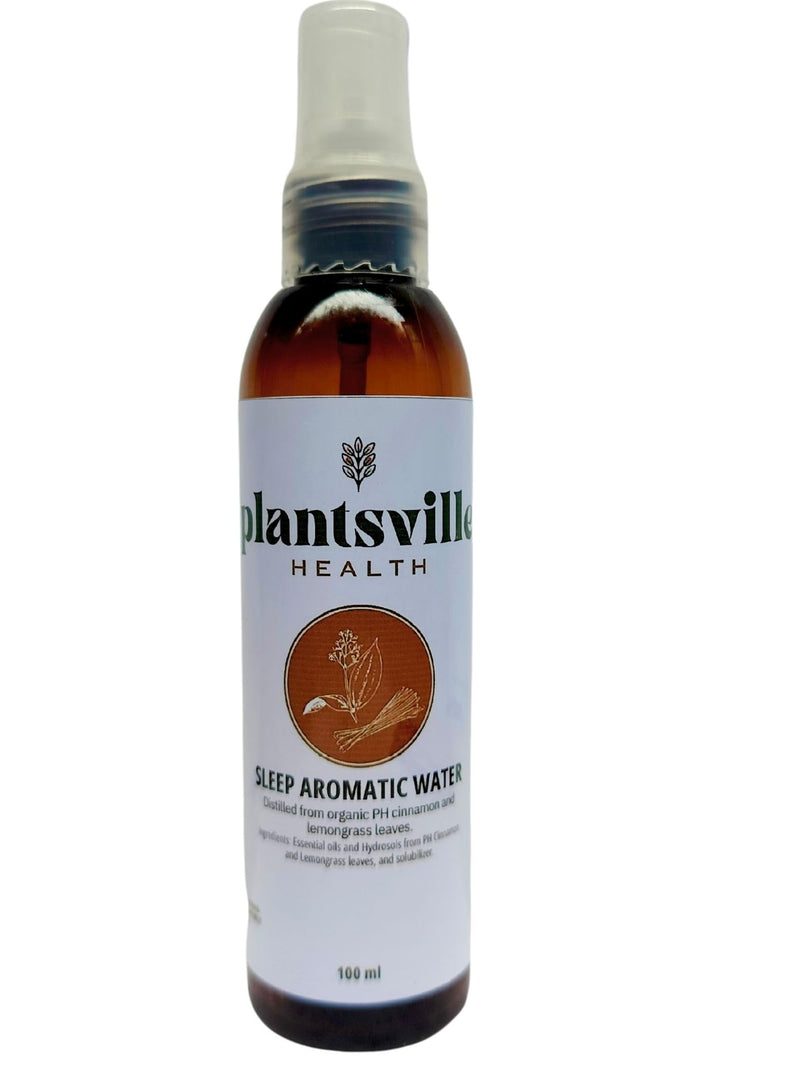 Organic Philippine Cinnamon & Lemongrass Sleep Aid Water to sleep better, 100 ml (3.38 US fl oz) x 2 pieces spray bottle, relaxation gifts with Filipino abaca & hablon ribbon.