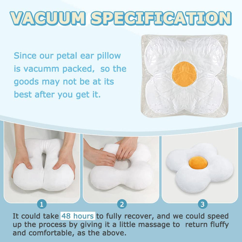 [Australia] - Ear Piercing Pillow for Side Sleepers Donut Pillow with Ear Hole, CNH, Relief Pain Ear Inflammation and Pressure Sores Guard Protector Earplugs Support Pillow for Sleeping White 