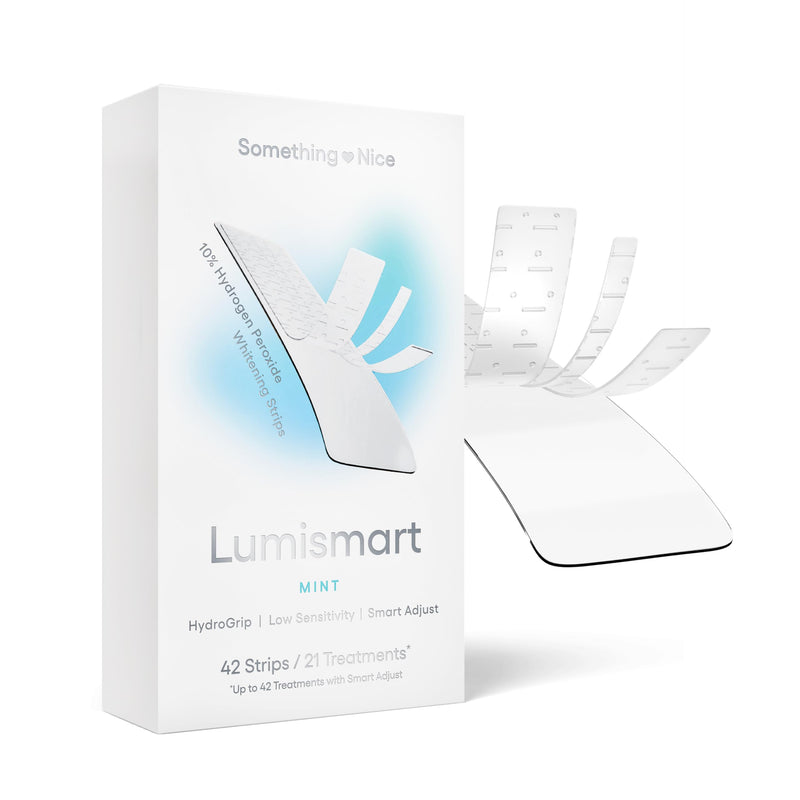 [Australia] - Something Nice Lumismart Whitening Strips - Dentist-Designed, Enamel Safe, up to 42 Treatments with Smart Adjust - Teeth Whitening Strips in Mint for Sensitive Teeth 