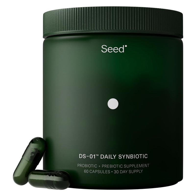 [Australia] - Seed DS-01 Daily Synbiotic - Prebiotic and Probiotic (60 Capsules) - 53.6 Billion AFU - Digestive Health, Gut Health, and Immune Health - Multi-Strain Probiotics for Women & Men - Vegan & Shelf-Stable 