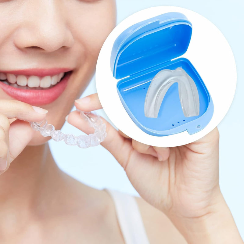 [Australia] - Braces box 2 pieces braces box denture box dentures dental box, orthodontic dental retainer box denture storage container denture cup dental care 