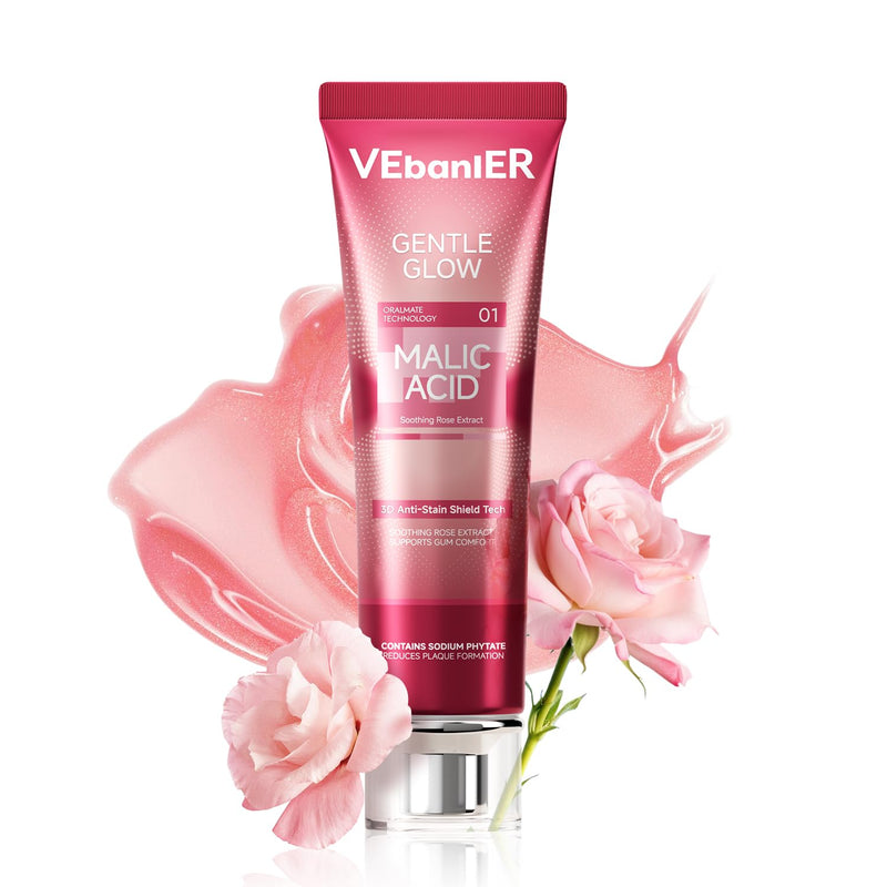 MALIC Acid Teeth Whitening Toothpaste,Natural Care Deep Stain Removal&Plaque,Fluoride Free,Non Toxic,for Adults, Kids and Sensitive Teeth，with Niacinamide，3.57oz.