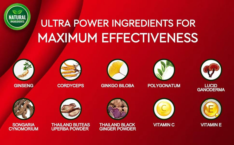 500mg Gummy | Stronger | Longer | Harder | Performance | Extra Strength Enhancing Gummies, Stamina Endurance Booster Supplement for Men | 10 Ginseng Gummy