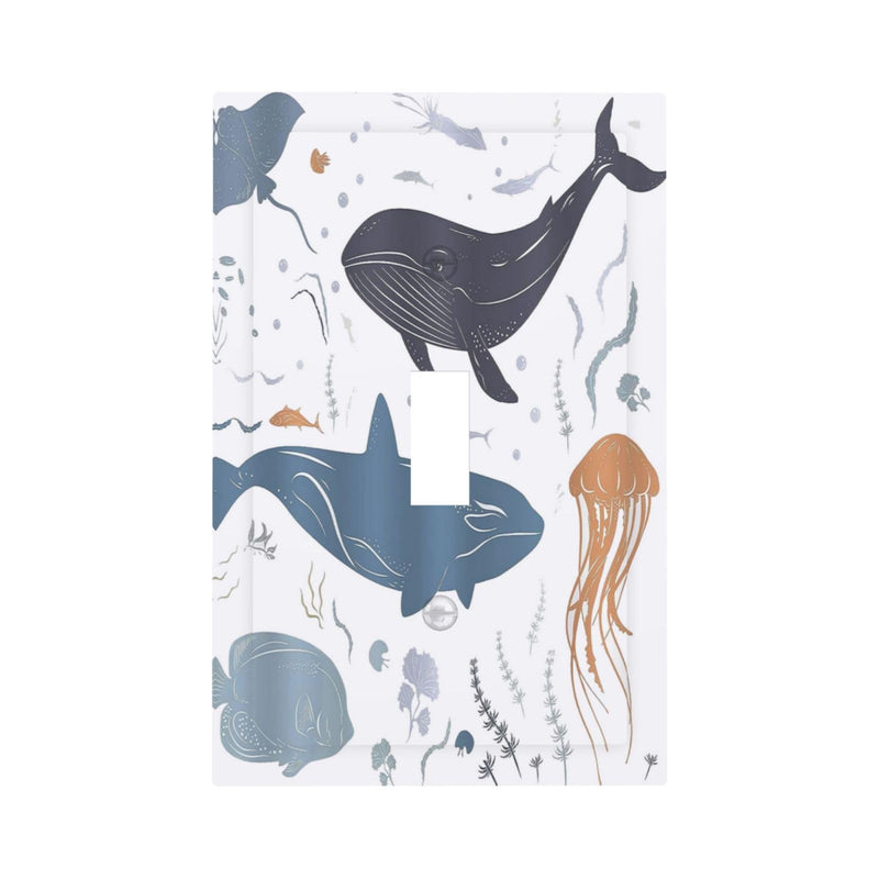 [Australia] - Kids Sea Animal Decorative 1 Gang Single Toggle Light Switch Covers Decorative Wall Plate Switchplate Electrical Faceplate for Nursery Kidsroom Bedroom Decor 1-Gang 1 Toggle Kids Sea Animal Decorative 