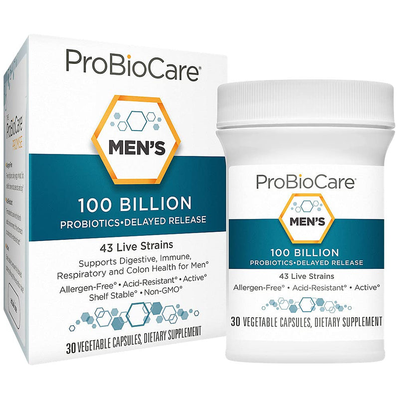 ProBioCare Probiotic for Men - Advanced Formula with 100 Billion CFUs to Support Digestive Health, Boost Immune Function, and Promote Gut Balance for Optimal Wellness (30 Vegetable Capsules)