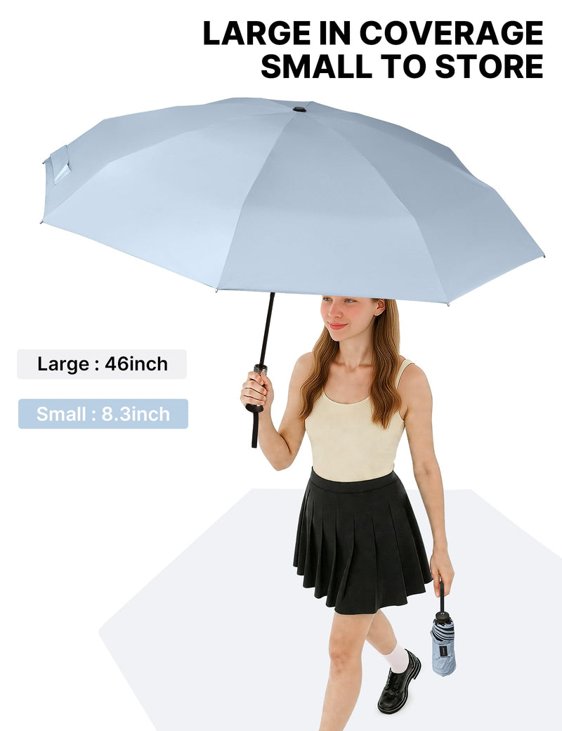 G4Free 46 Inch Lightweight Travel Portable Sun Umbrella with Extendable Handle, 40 Inch Mini Ultralight UPF 50+ Compact Travel Umbrella Super Slim