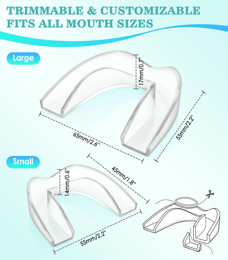 Mouth Guard for Grinding Teeth at Night,Night Guards for Teeth Grinding,Teeth Grinding Mouth Guard for Sleep,4 Pack/2 Size,Transparent Transparent