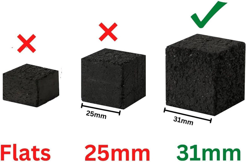[Australia] - 100% Natural Coconut Premium Hookah Shisha Narguile Charcoal, 31MM RAKSASA Edition, 2+ Hours Burn Time, Non-Quick Lighting, Odor-Free, Eco-Friendly, (8 Large Cubes) 8 Large Cubes 