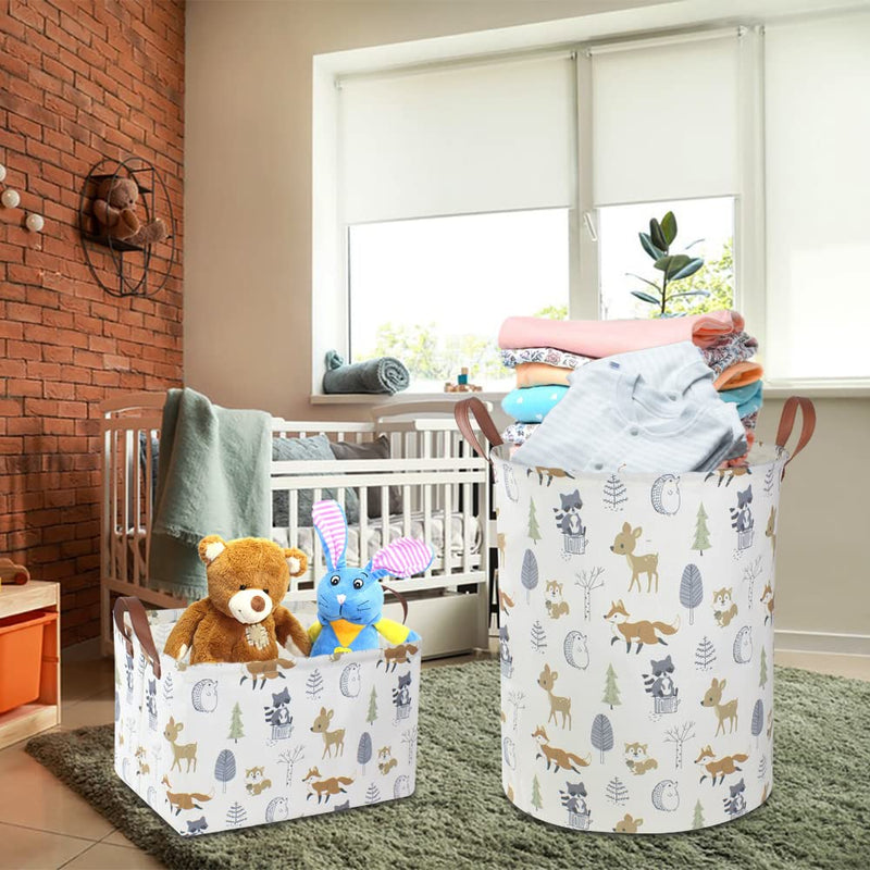 [Australia] - Baby Laundry Hamper,kids laundry Basket,Waterproof Storage Bin for Bedroom,Clothes Organizer Basket,Toys Box,Room Decor(Animal) Animal 