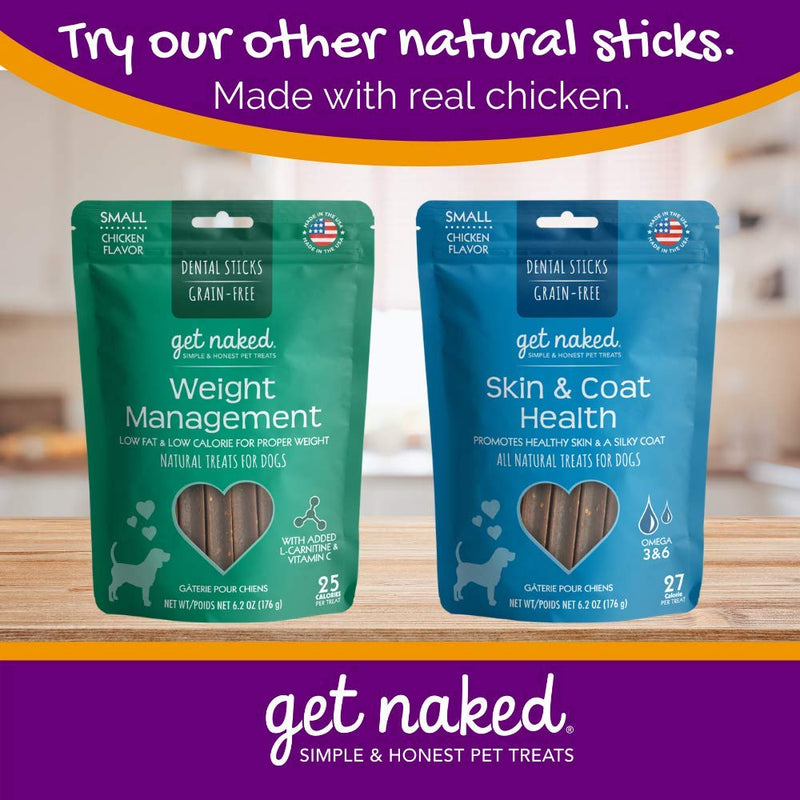 Get Naked Grain Free 1 Pouch 6.2 Oz Joint Health Dental Chew Sticks, Small Chicken 6.2 Ounce (Pack of 1) - PawsPlanet Australia