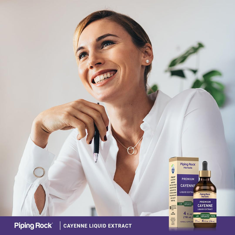 [Australia] - Piping Rock Cayenne Pepper Drops | 4 Fl Oz Tincture | Liquid Extract Supplement | Vegetarian, Alcohol Free | Non-GMO, Gluten Free 