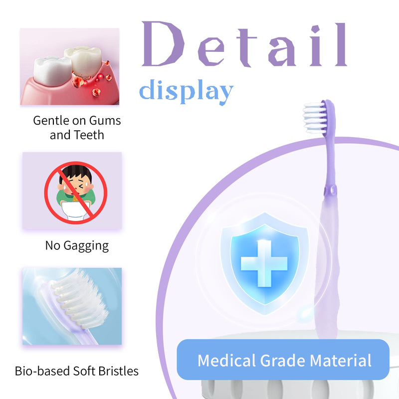 Toddler Tongue Scraper and Training Toothbrush Kit, Tongue Cleaner Combo for Toddlers, Toddler Toothbrush Ages 4-8