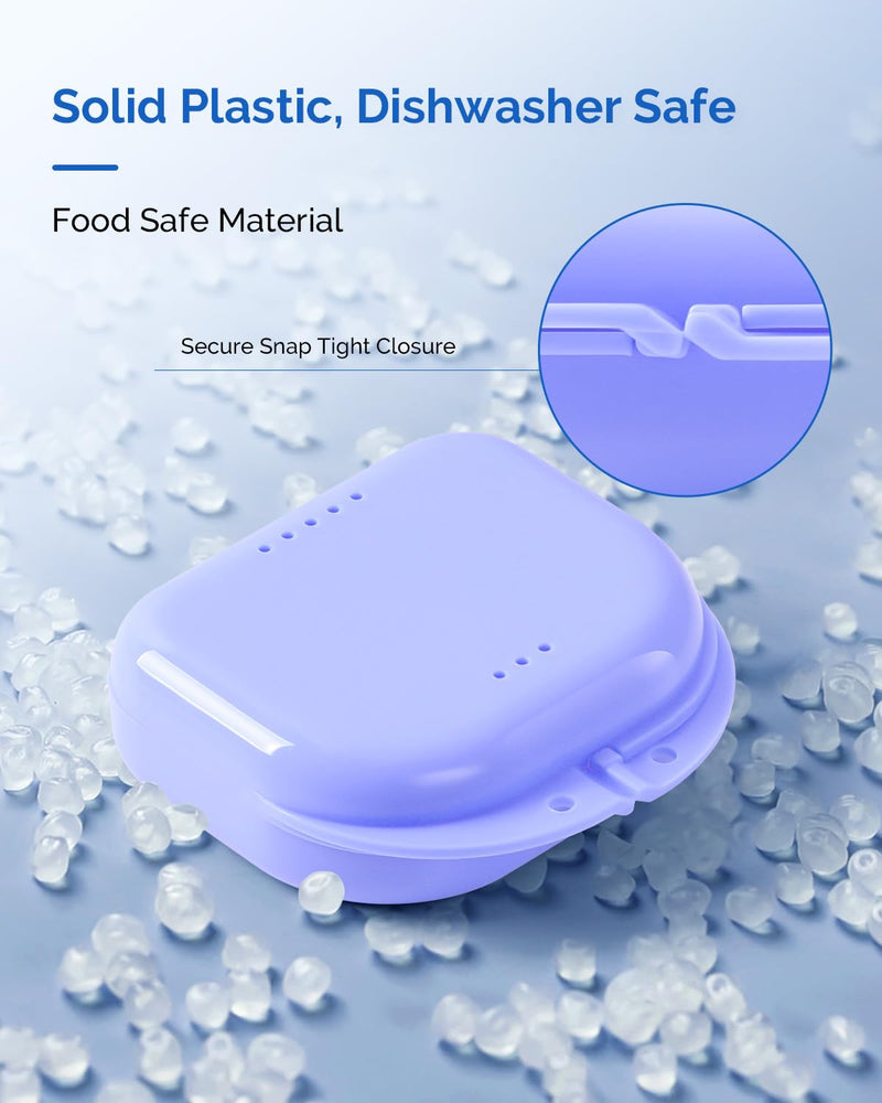 [Australia] - JMU Retainer Case with Vent Holes, Mouth Guard Case Dental Storage Container (Purple) Purple 