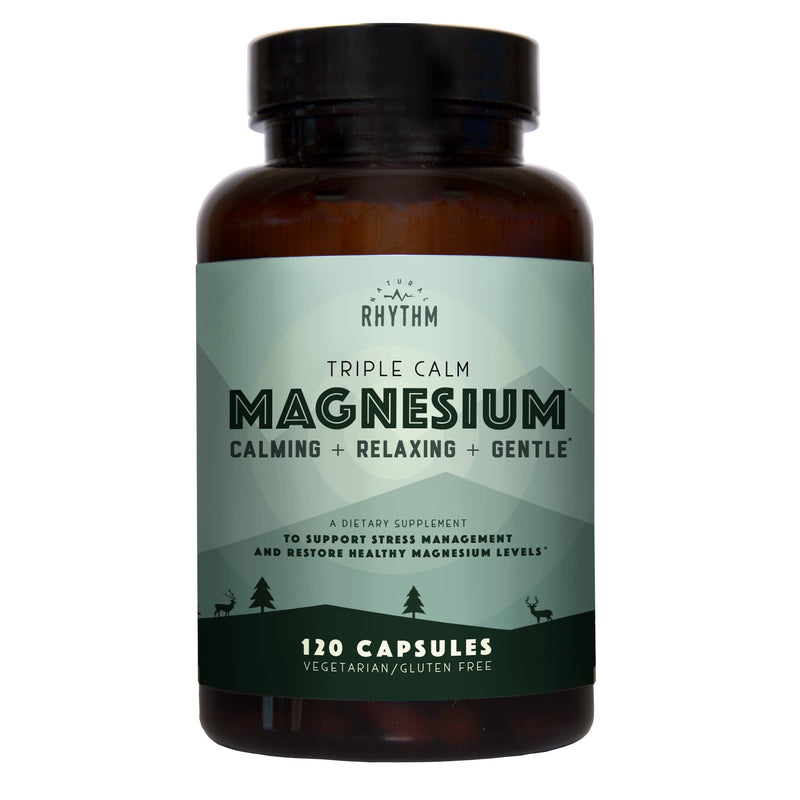 Natural Rhythm Calm Bundle - Triple Calm Magnesium 150mg, 120 Capsules + B-CALMplex, Unique Vitamin B Blend, 90 Capsules