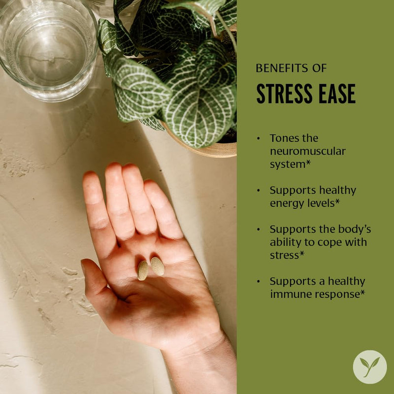 [Australia] - Banyan Botanicals Stress Ease – Organic Herbal Supplement for Stress & Fatigue* – with Ayurvedic Adaptogen Ashwagandha (Withania somnifera) Root – 90 Tablets – Non-GMO Sustainably Sourced Vegan 