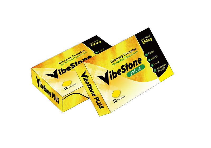 VIBESTONE Plus - Extra Stronger Harder Gold Standard 500MG | Maximum Duration, Immediate Effect, Without Contraindications, 100% Natural LIBIDO Power Booster 10 Ginseng Tablets