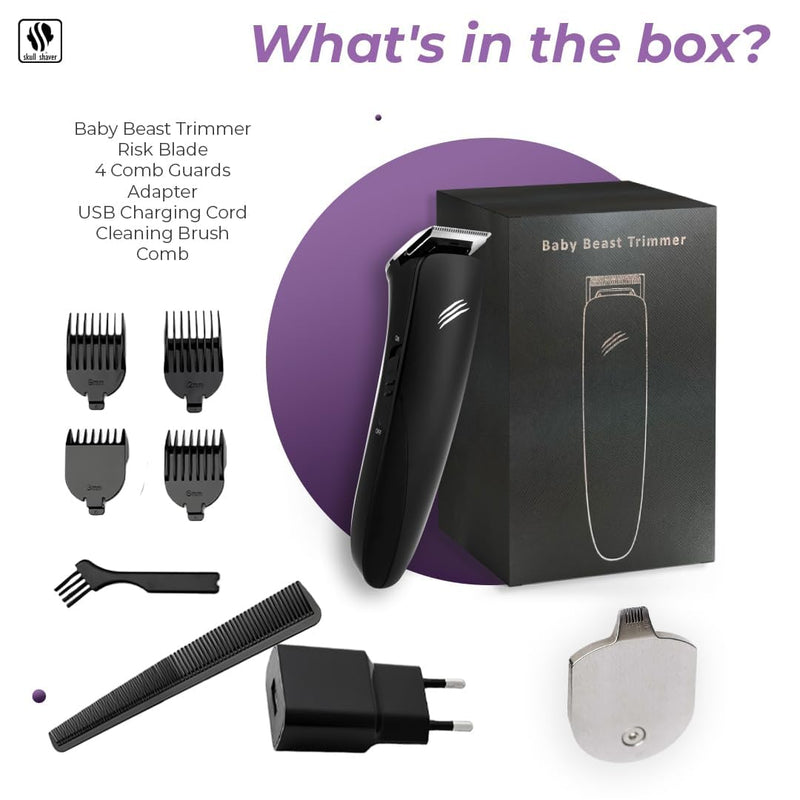 [Australia] - Skull Shaver Baby Beast Trimmer: Ultimate Cordless Hair & Beard Trimmer with Precision Blades | Complete Grooming Kit 
