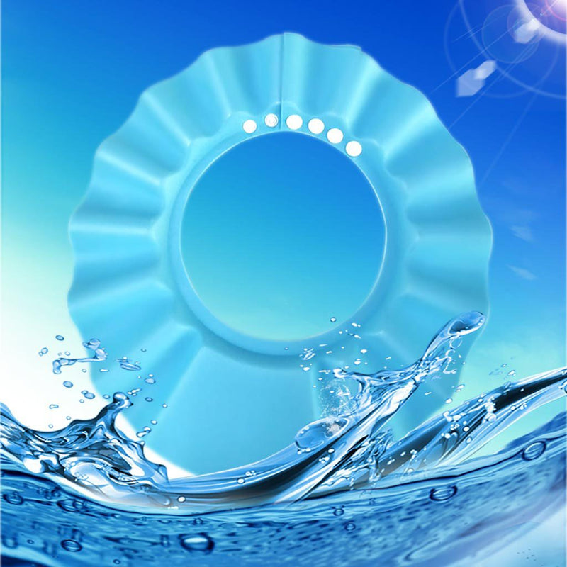 [Australia] - Safe Shampoo Shower Bathing Protection Bath Cap Soft Adjustable Visor Hat for Toddler, Baby, Kids, Children … (Blue) Blue 