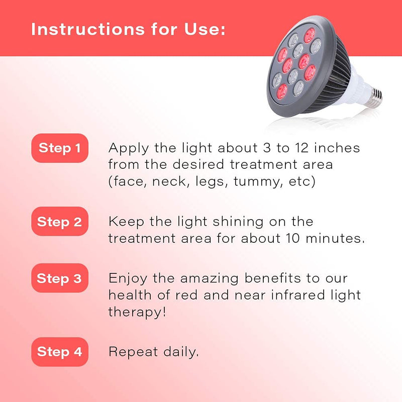 [Australia] - Red Light Therapy Device Red Near Infrared 660nm 850nm. 12 LEDs. High Irradiance for Skin Health, Pain Relief, Anti Aging, Muscle Recovery, Performance, Energy. Handheld, Power Cord Included. HG24. Red / Nir 