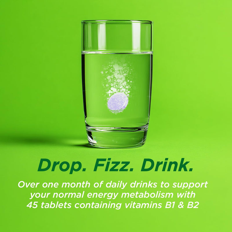 Berocca Vitamin C Effervescent Tablets - Including B Vitamins, Magnesium, Calcium & Zinc - Support Energy Release & Immune System - 45 Tablets - Blackcurrant Flavour