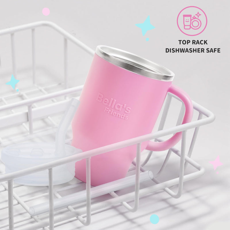 [Australia] - Bella's Friends Handy Mini Tumbler ‚Äì Adorable 9‚ÄØoz Toddler Sippy Cup, Stainless Interior & Silicone Body, Leak‚ÄëProof, Dishwasher Safe, Gift for 1-3 Years Old Girls & Boys, 2 Pack, Lilac & Peony Lilac, Peony 