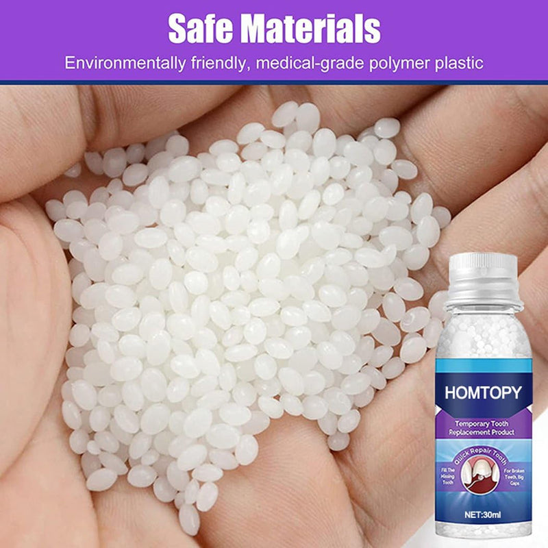[Australia] - Tooth Provisional Teeth Kit, DIY Heat Fit Beads for Replacing Missing & Broken Teeth, Provisional Restoration & Denture Replacement White 1 Fl Oz (Pack of 1) 