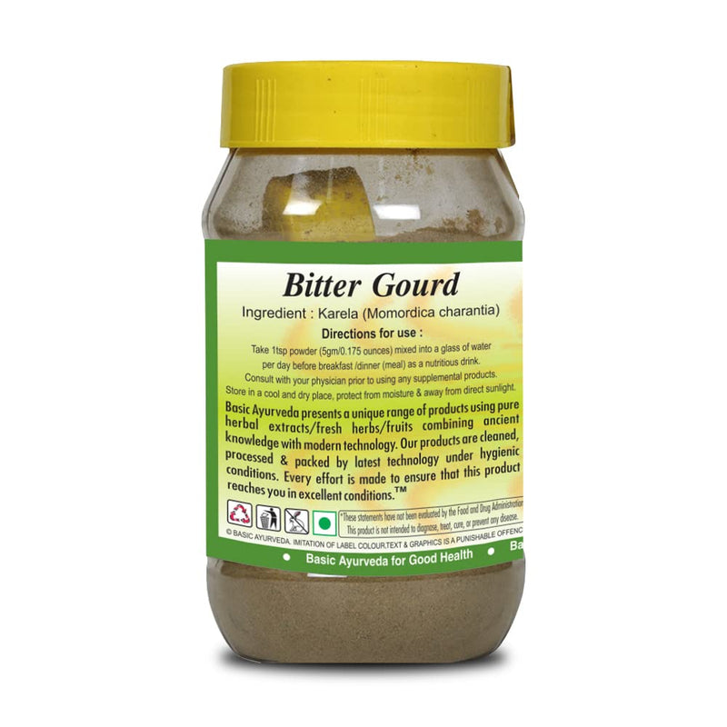 [Australia] - BASIC AYURVEDA Karela Powder | 7.05 Oz (200g) | Natural Bitter Gourd for Healthy Digestion | Organic Bitter Melon Fruit Extract & Plant Based Herbal Supplement 