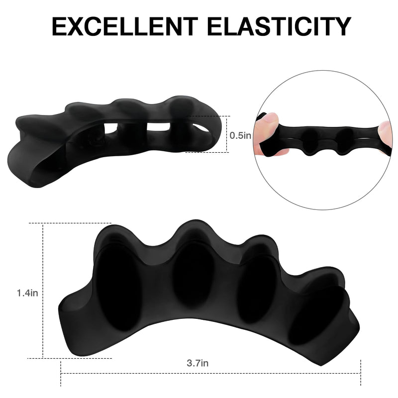 2PCS Toe Spacers for Women and Men, Toe Separators for Pedicure, Bunion Corrector, Hammer Toe Straightener, Plantar Fasciitis, Toe Spreaders for Foot Pain Relief and Foot Health. Black 2