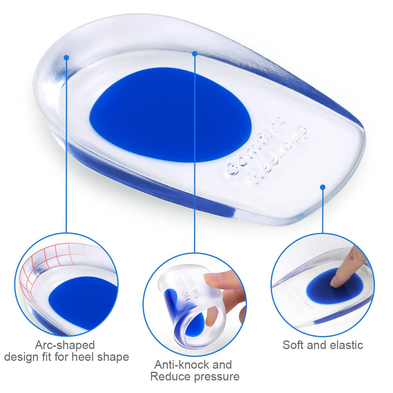 [Australia] - ACWOO heel spur insoles, 2 pairs of heel pads, heel protection for shoes, soft gel insoles, insoles, heel spurs for women and men, heel cushion orthopedic for the heel and Achilles tendon (S) 35-39 