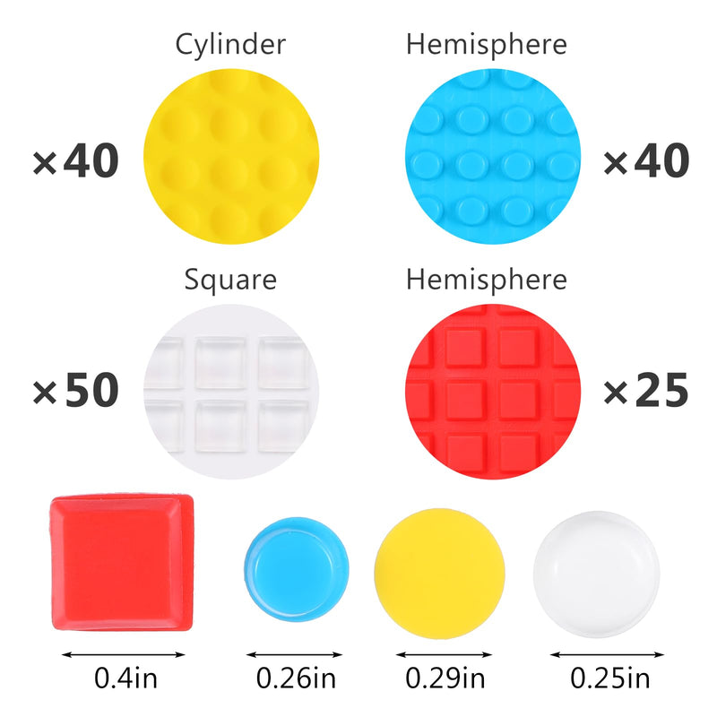 155Pcs Bump Dots for Visually Impaired, Silicone Low Vision Aids Braille Stickers Raised Tactile Dots, Assorted Styles Adhesive Tactile Stickers for Elderly, Blind