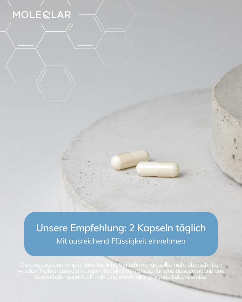 [Australia] - MoleQlar GlyNAC capsules 120 pieces - 600mg glycine & 600mg NAC (N-acetyl-cysteine) per serving - glutathione precursor complex - vegan & gluten-free - certified in DE 