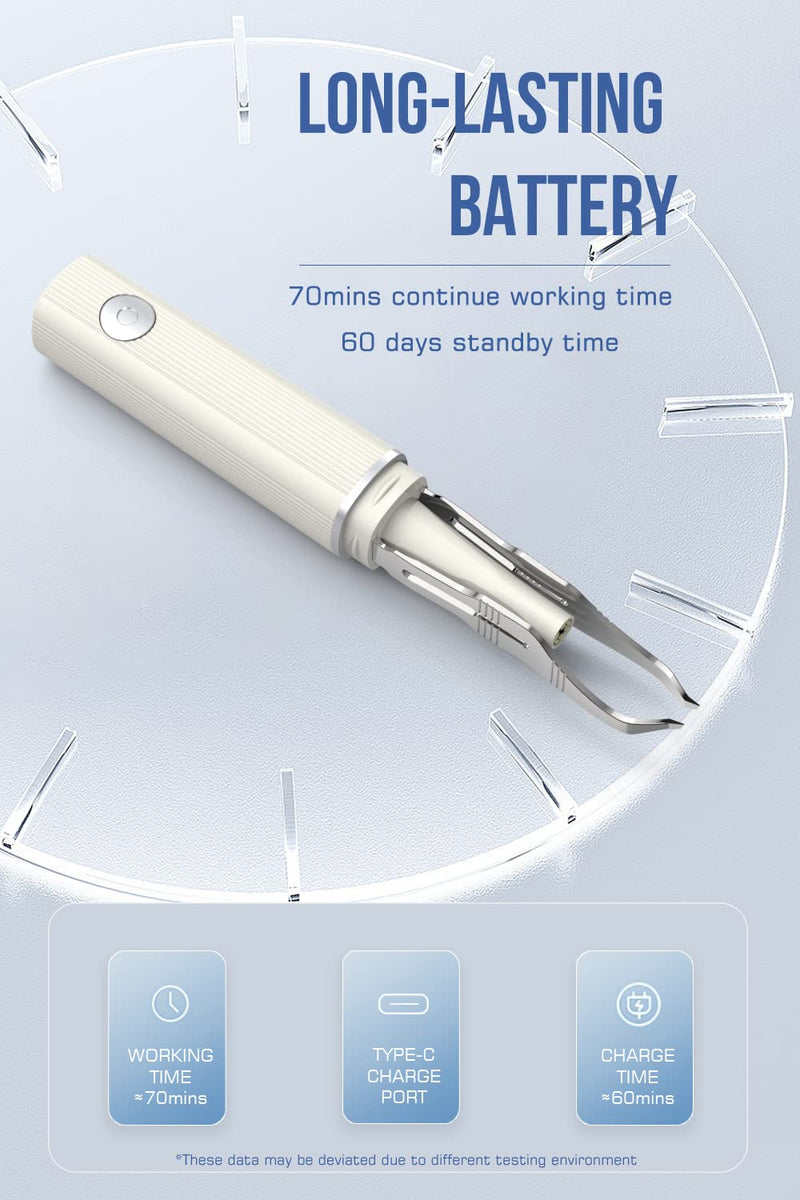 [Australia] - Hair Removal Tweezer with 1080p Camera, Ultimate Precision: Tweezer with Camera - Perfect for Delicate Tasks! - - Ear Hair Eyebrow Tweezer White 
