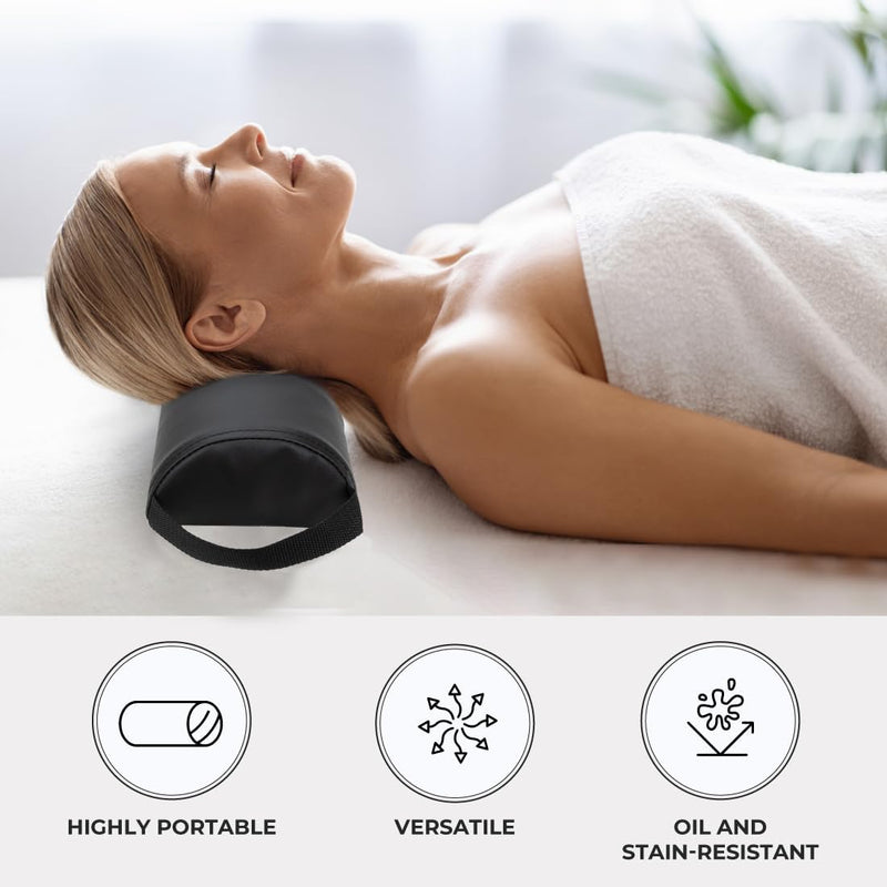 [Australia] - ForPro Premium Half-Round Bolster Pillow for Massage and Yoga, Oil and Stain-Resistant, 6‚ÄùW x 3" H x 26‚ÄùL, Black 
