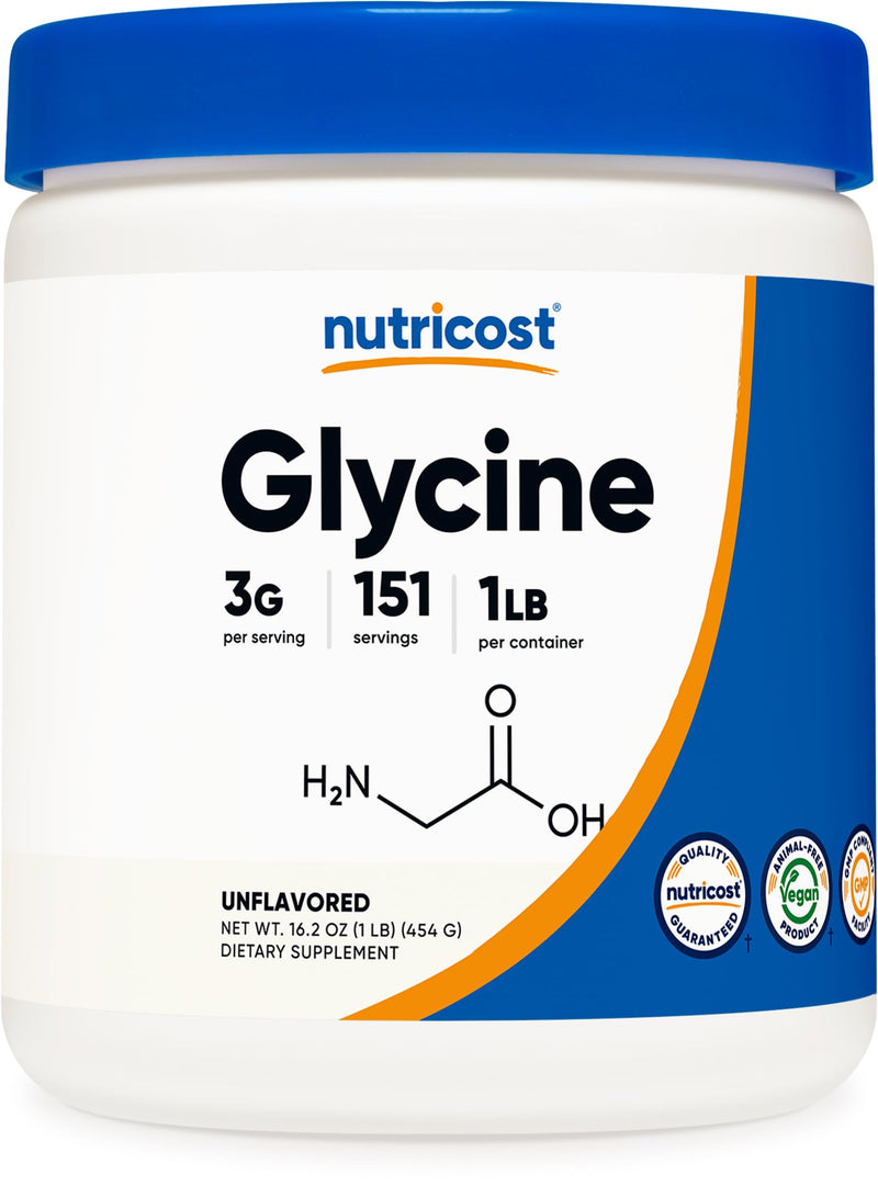 [Australia] - Nutricost Glycine Powder 1lb - Non-GMO, Gluten Free 