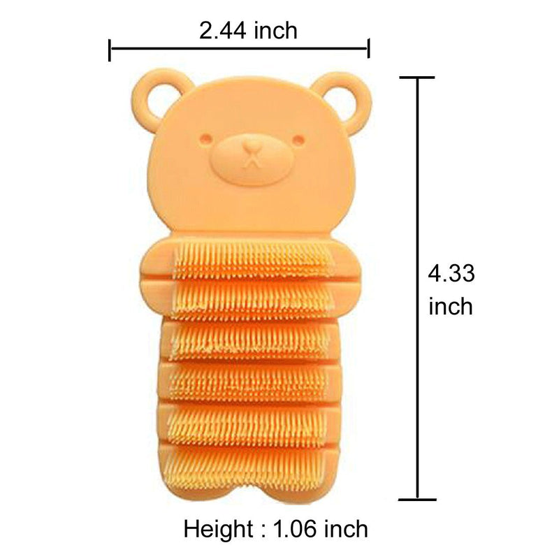 [Australia] - Nail Scrubber Brush Kids, Finger Nails Scrub Scrubbing Cleaning Washing Brushes with Soft Bristle for Baby and Children, Animal Style and 2 Colors Choice (Yellow) Yellow 