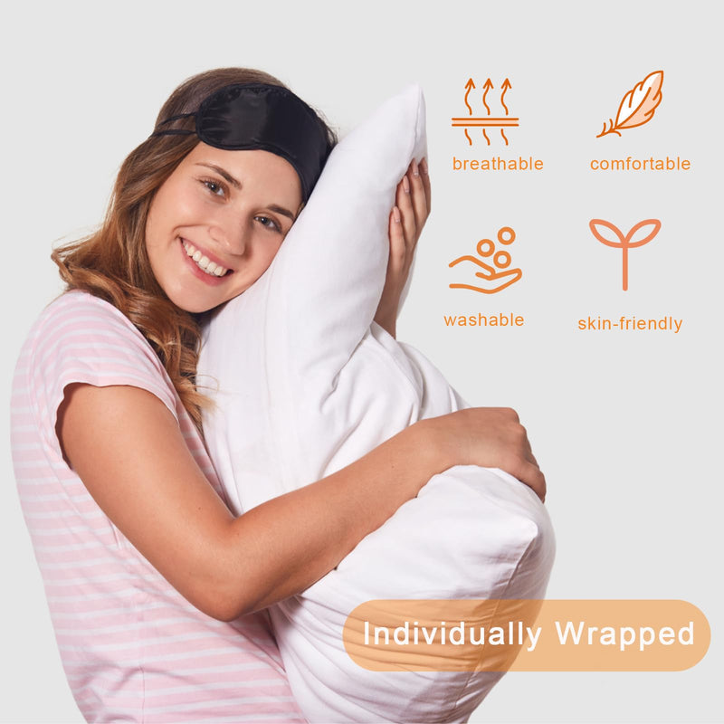 [Australia] - 6 Pack Blindfold Eye Mask Cover Sleep Mask for Party Games Travel Sleep Team Build Party Supply with Adjustable Strap for Women Men Kids, Black 1 Count (Pack of 6) 
