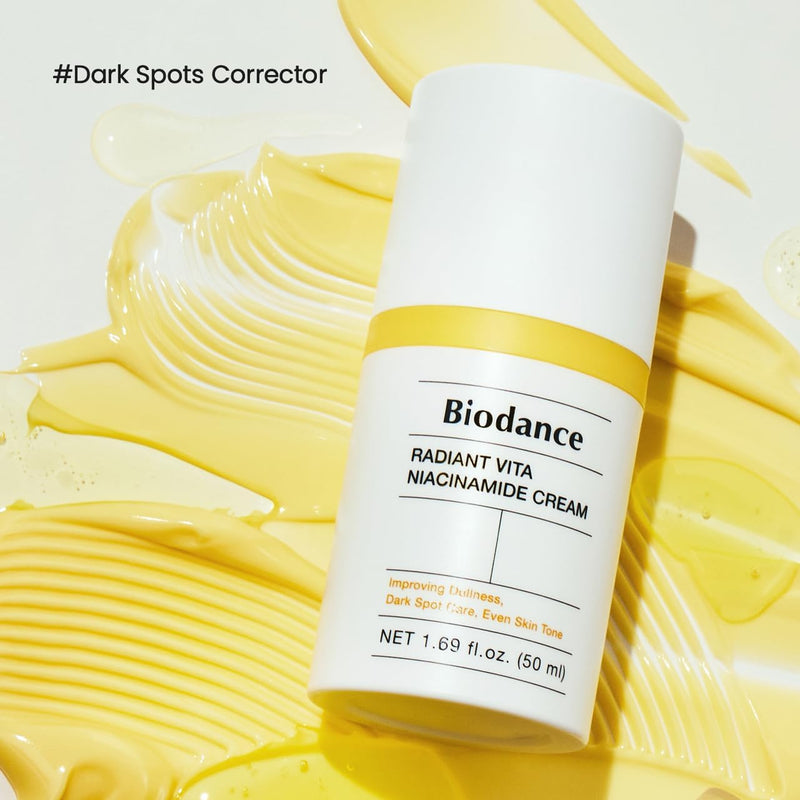 BIODANCE Radiant Vita Niacinamide Cream, Brightening, Dark Spot Correcting, Hydrating Facial Moisturizer with Vitamin C, B12, Korean Skin Care, Self Care Gifts for Women | 1.69 fl.oz, 50ml 1.69 Fl Oz (Pack of 1)