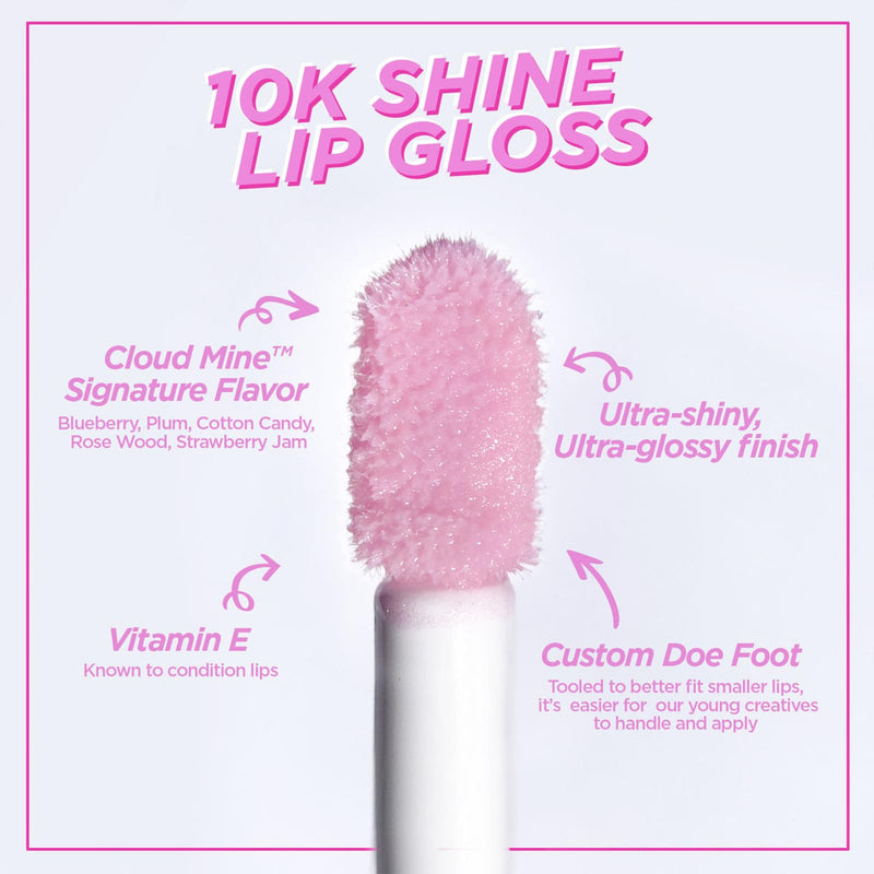[Australia] - Petite 'n Pretty Sparkle Storm Makeup Gift Set for Kids, Tweens and Teens - Cool Vibes Eye & Cheek Palette, Brushes, 10K Shine Lip Gloss, Sparkly Ever After All Over Glitter in Blue Sherpa Bag 