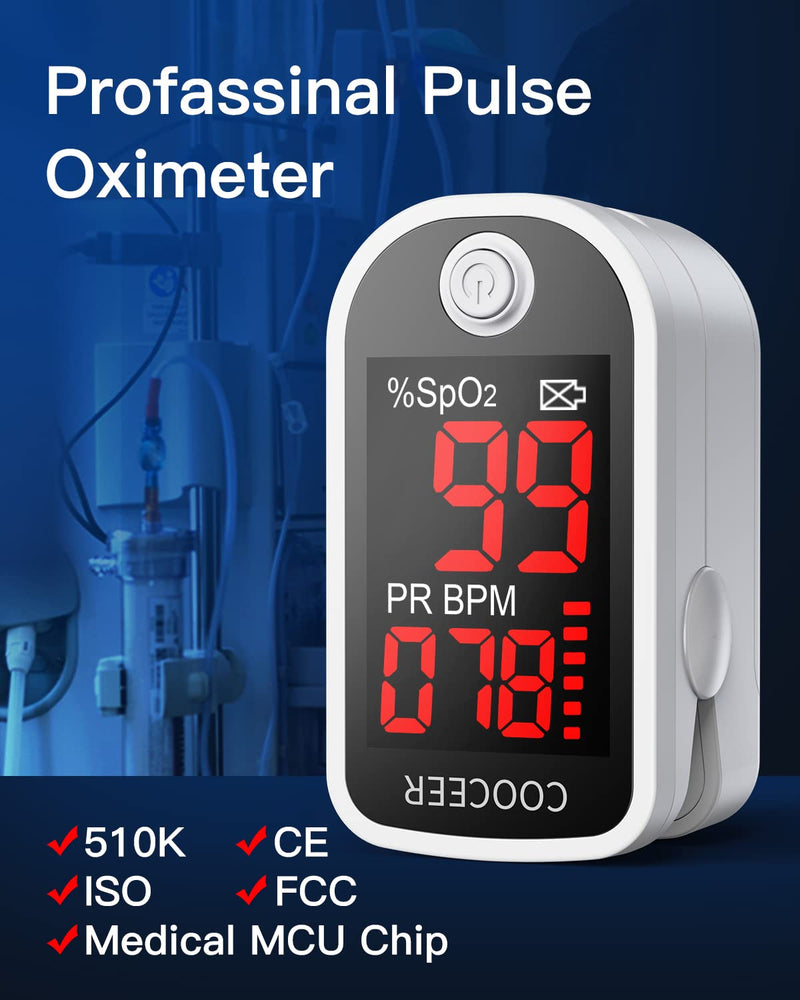 Pulse Oximeter Fingertip for Home Use: FSA Eligible Oxygen Monitor - Enhanced Spo2 Blood Oxygen Monitor with Bold Dual Direction Readings - Wide Applicable o2 pulse oximeter finger for ages 3-80