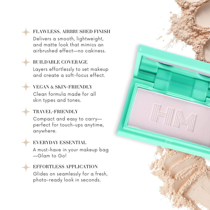 Mini Glam Bag, Mini Pressed Powder (Translucent) & Glamstick Retractable Powder Brush