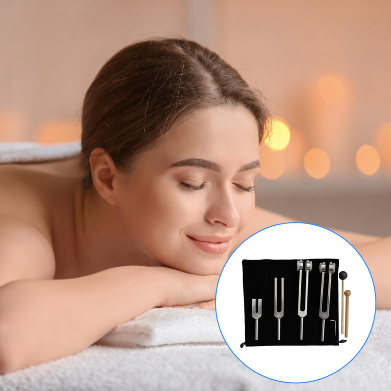 [Australia] - Tuning Fork, 4 Piece Tuning Fork Set Tuning Fork Therapy Tuning Fork 128 Hz Tuning Fork for Healing Tuning Fork Medicine for Sound Therapy and Meditation (128 Hz/136.1 Hz/528 Hz/4096 Hz) 