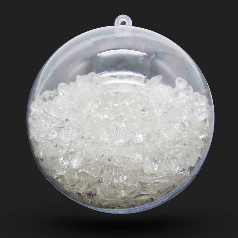 [Australia] - Orientrea 500 grams of rock crystal tumbled stones, mini rock crystal gemstones charging stones granules/mini chips, rock crystal healing stones, packed in a gift box 
