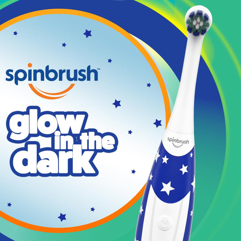 [Australia] - Spinbrush Kids Electric Toothbrush, Glow in The Dark, Battery-Powered 