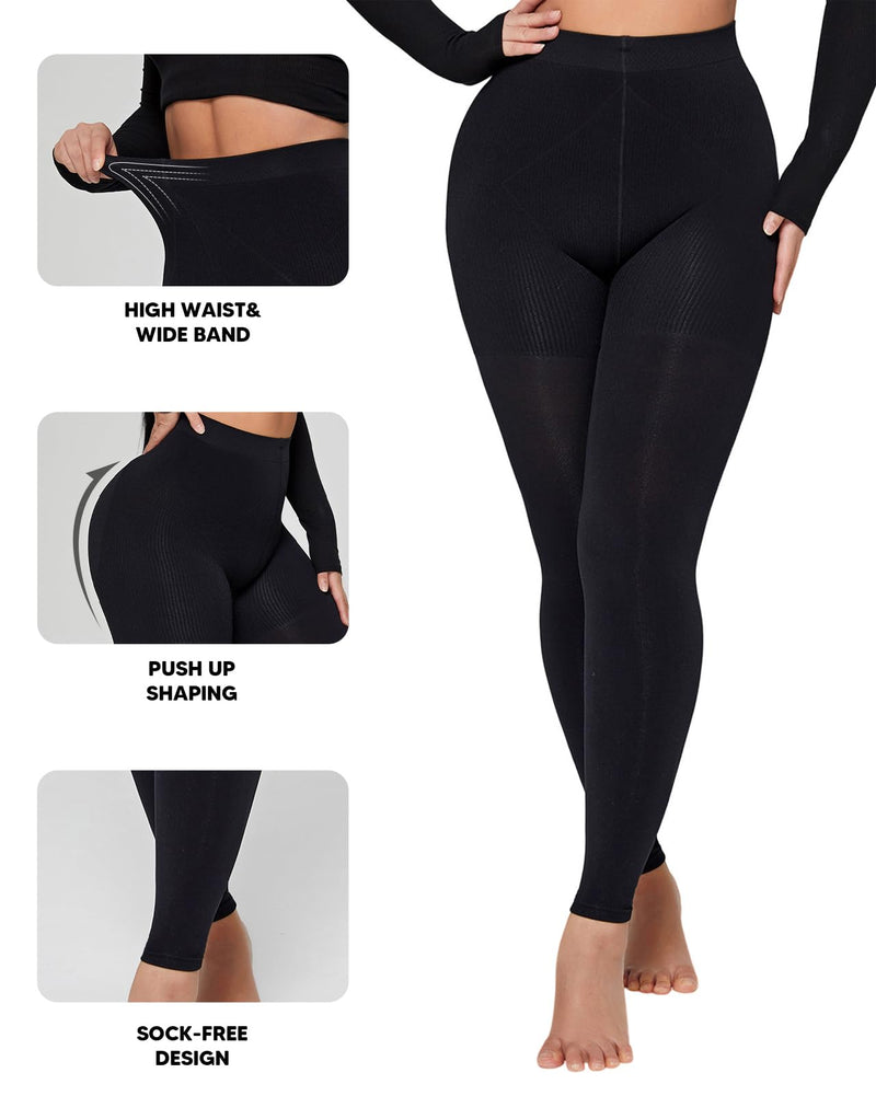[Australia] - 8-15mmHg Medical Compression Pantyhose for Women Graduated Support Hose Leggings Tight for Varicose Veins Large-X-Large Black 