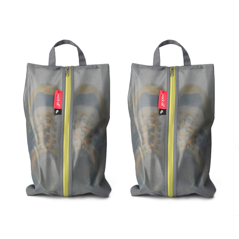 pack all Grey Bundle | Water Resistant 2 Pcs Shoe Bag & 3 Pcs Zipper Pouch Set for Travel, Home, Outdoor