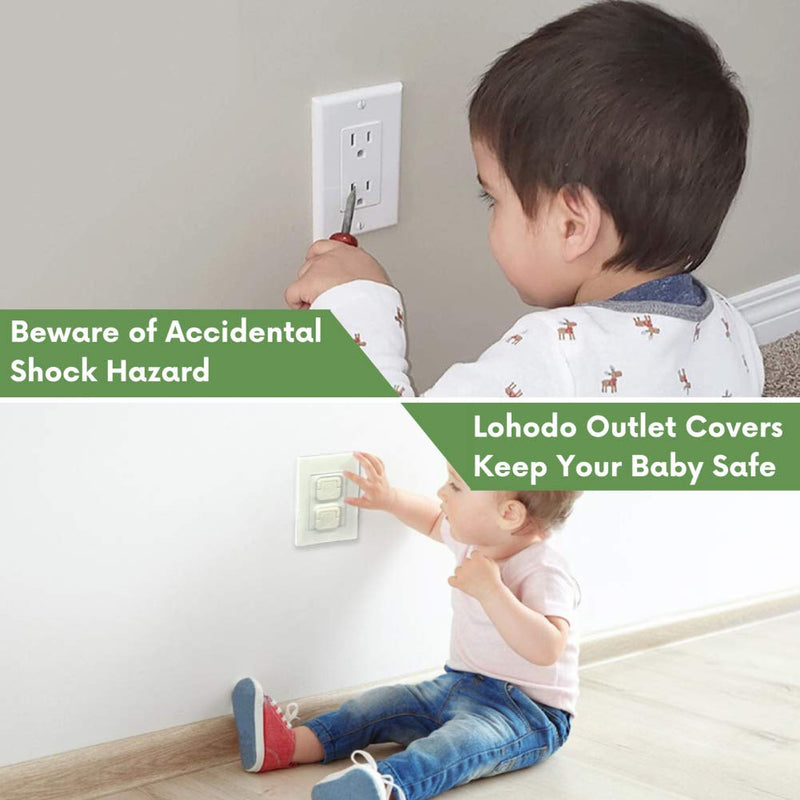 [Australia] - Outlet Covers Baby Proofing Socket Protectors Child Safety Plug Caps Difficult for Toddler to Remove Electric Shock Guard for US 3-Prong White 40 Pack 