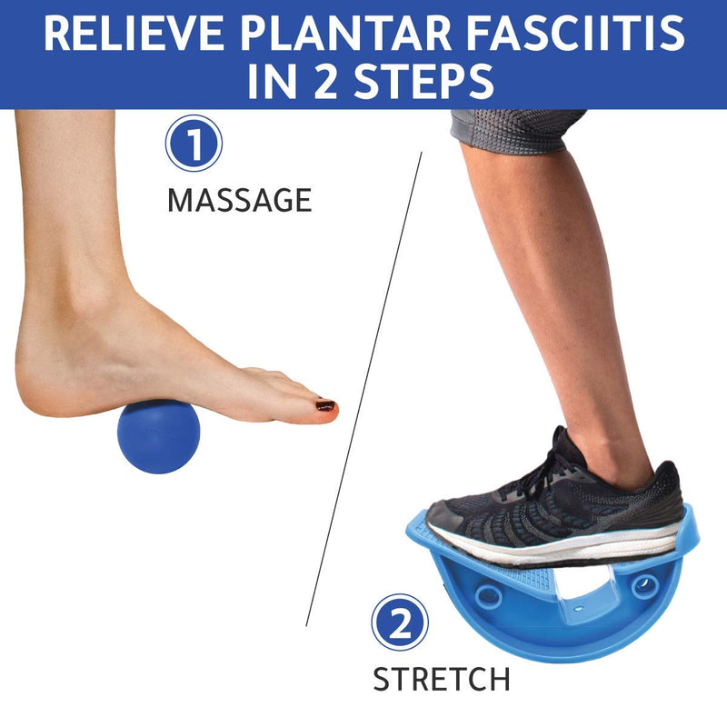 [Australia] - Lumia Wellness Foot Rocker with Massage Ball - Calf Stretcher for Plantar Fasciitis, Achilles Tendonitis, Shin Splints, Heel, Feet Pain Relief - Ankle Wedge Stretches Strained Leg Muscle 