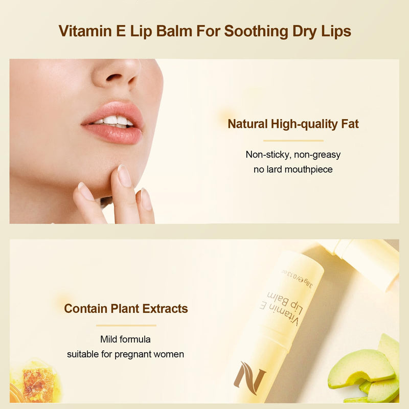 Neutriherbs Vitamin E Lip Balm, Nourish Dry Cracked Sensitive Lip-0.13oz | Moisturize Lip With Olive Oil Avocado Oil, Non-Greasy Long-Lasting Smooth Soften Chapped Lip Skin Suitable For Pregnant Women